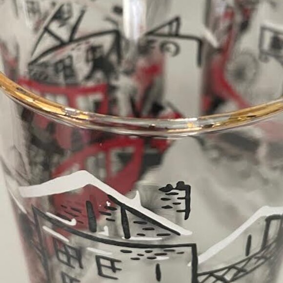 Set of 4 Vintage Drinkware LIBBEY Stagecoach Winter Scene Beverage  Glasses - Picture 9 of 11